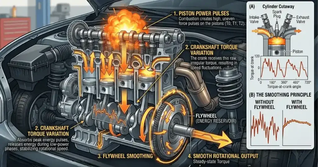crank s haft rotation and the role of th e flywheel in smoot hi ng torque (1)